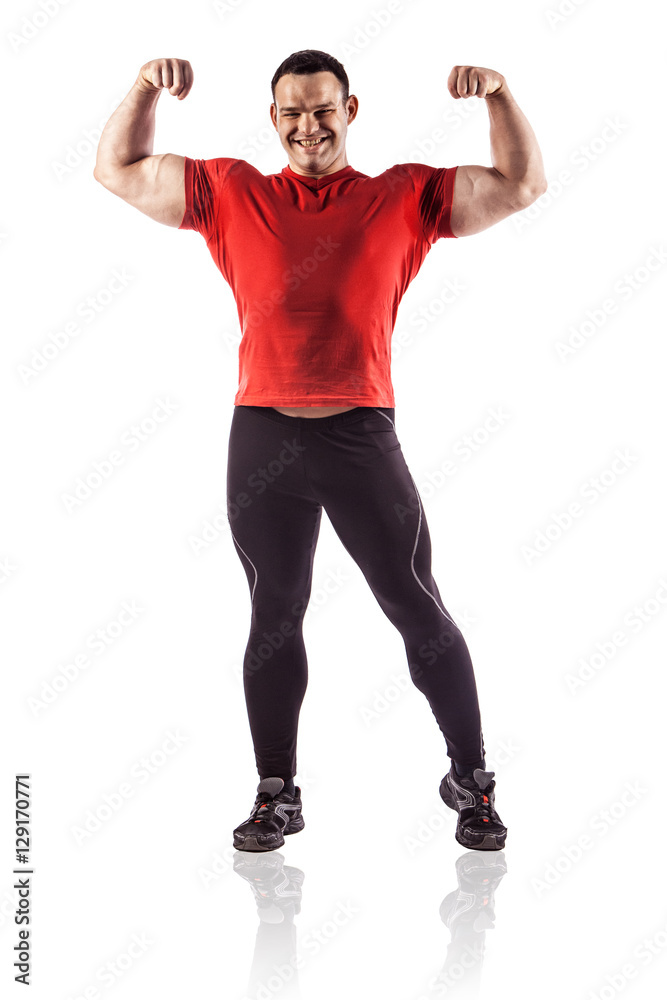 Sexy athletic man showing muscular body, isolated over white background. Sexy athletic man showing muscular body, isolated over white background.