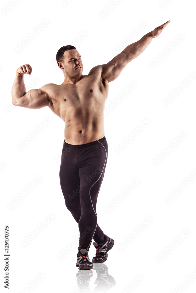 Sexy athletic man showing muscular body, isolated over white background. Sexy athletic man showing muscular body, isolated over white background.