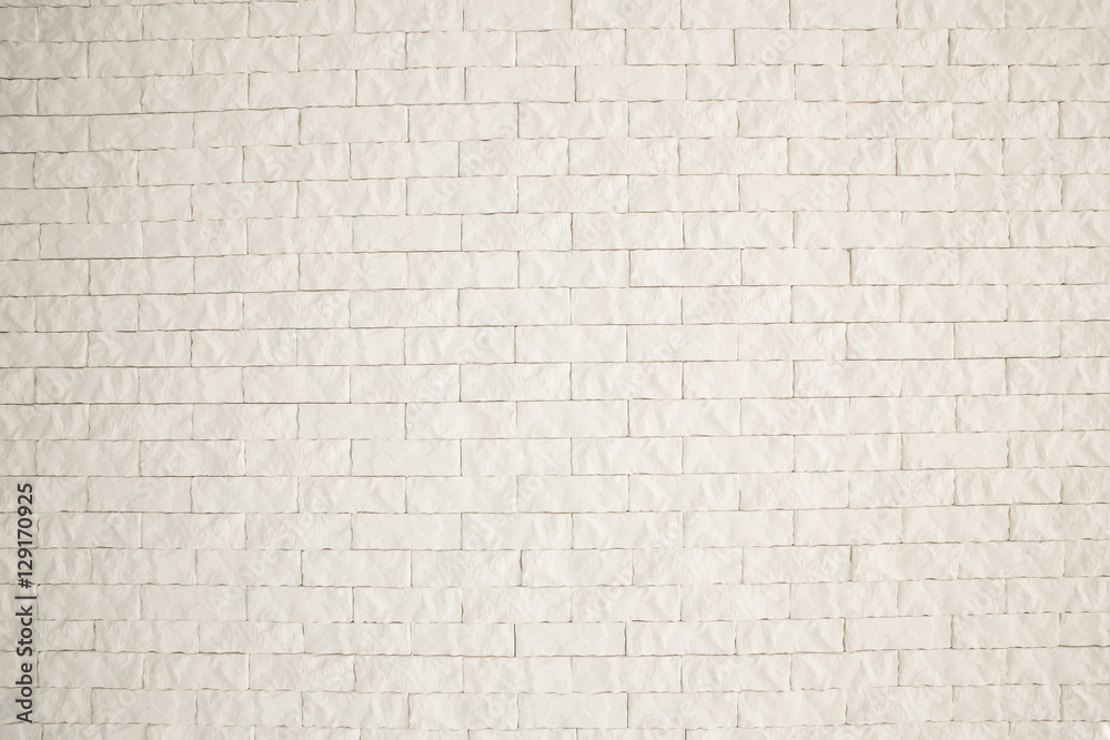 White brick wall for interior or outside texture.