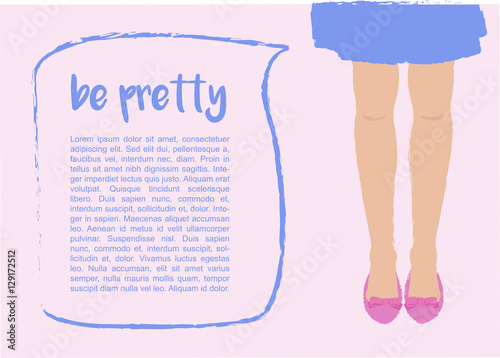 Template with Women Legs and Speech Bubble