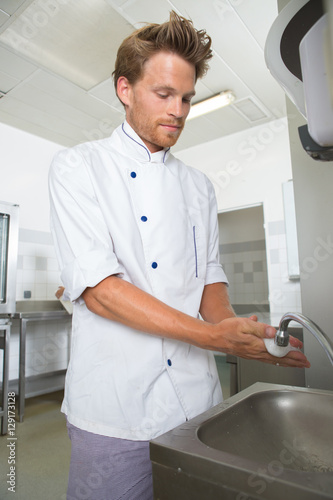 Chef washing hands