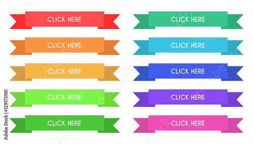 Set of 'Click Here' Buttons in Vintage Style