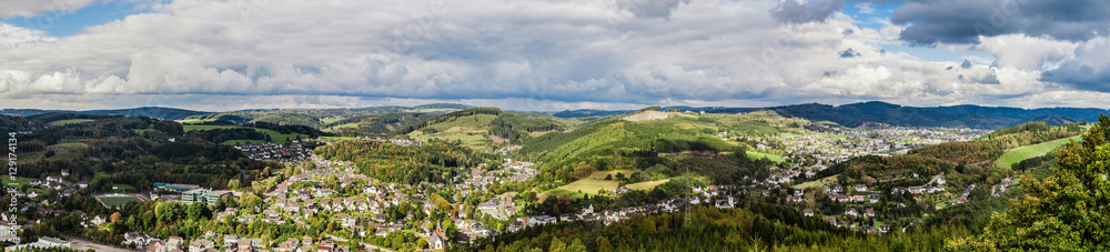 Panorama of Gummersbach-Derschlag and Bergneustadt.