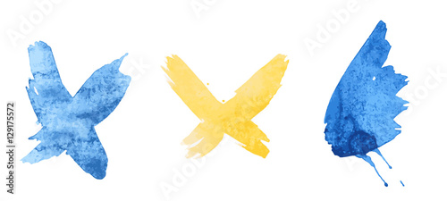 splash blue and yellow butterfly set