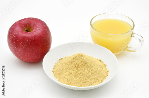 Apple and apple juice and Apple pectin powder photo