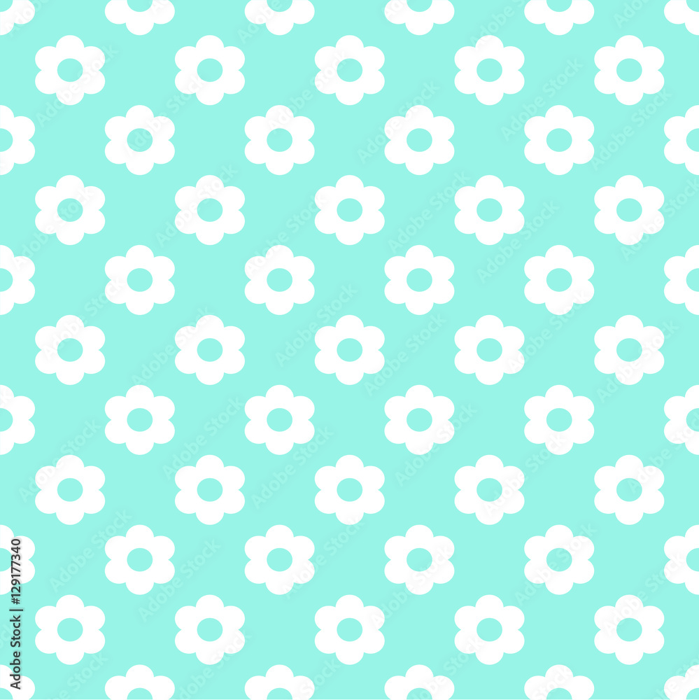 Light Blue Seamless Pattern with Flowers Light Blue Seamless Pattern with Flowers
