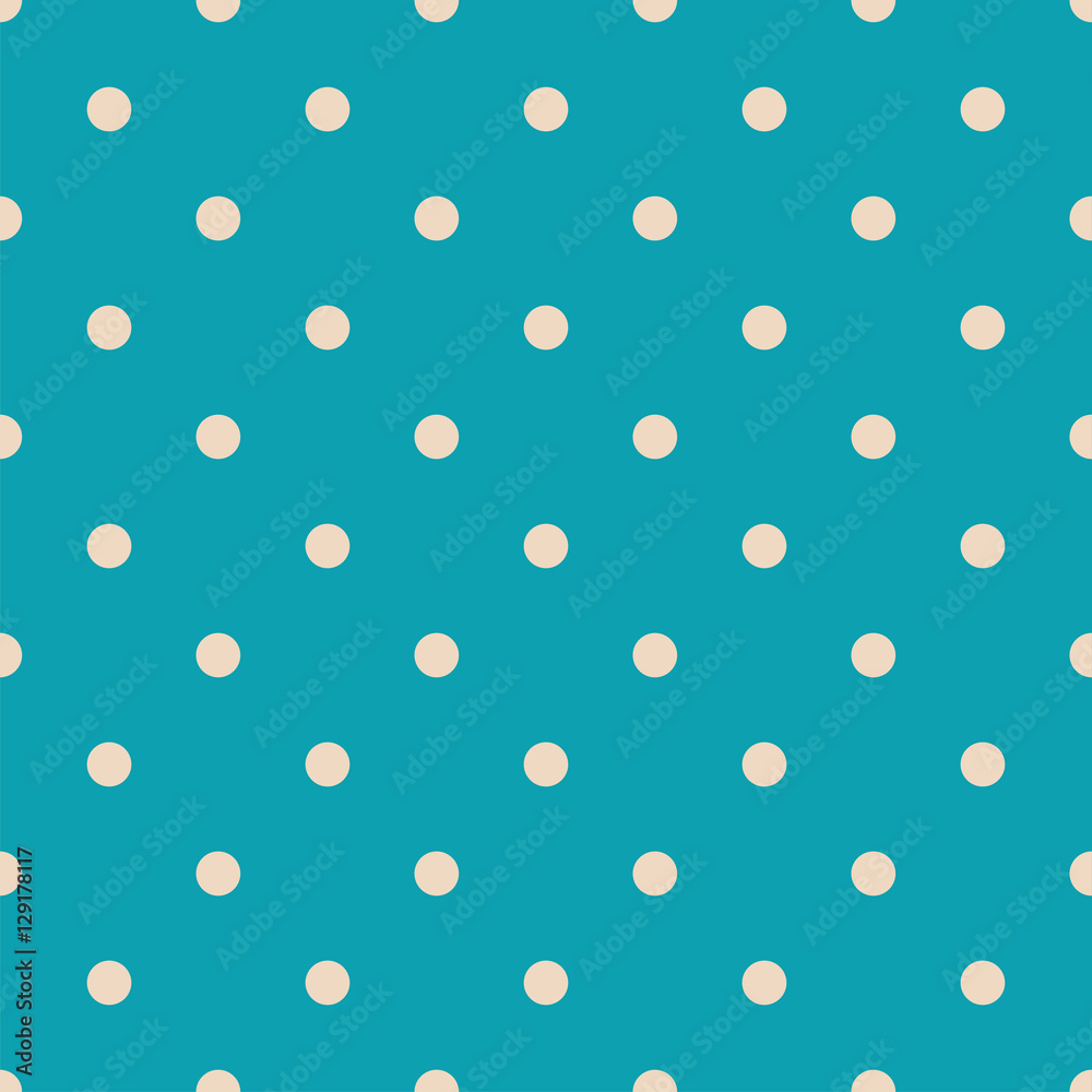 Light Blue Seamless Pattern with Light Beige Polka Dots