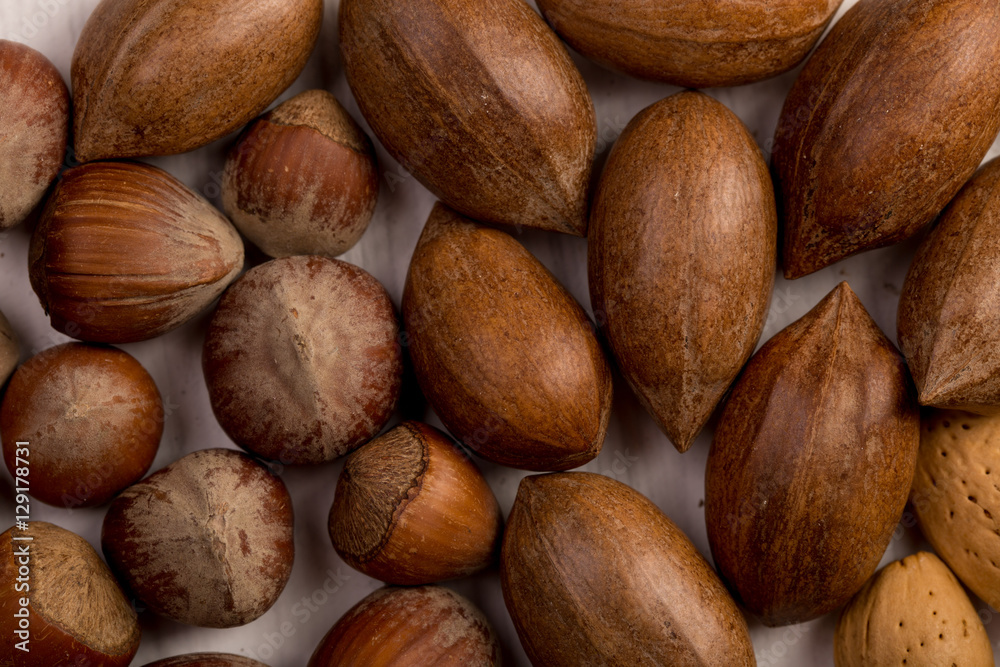 Obraz premium mixed nuts background