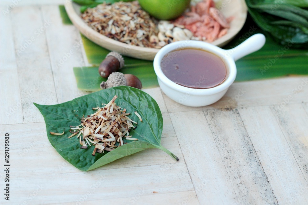 Miang Kham - leaf wrap appetizer is delicious. Miang Kham - leaf wrap appetizer is delicious.