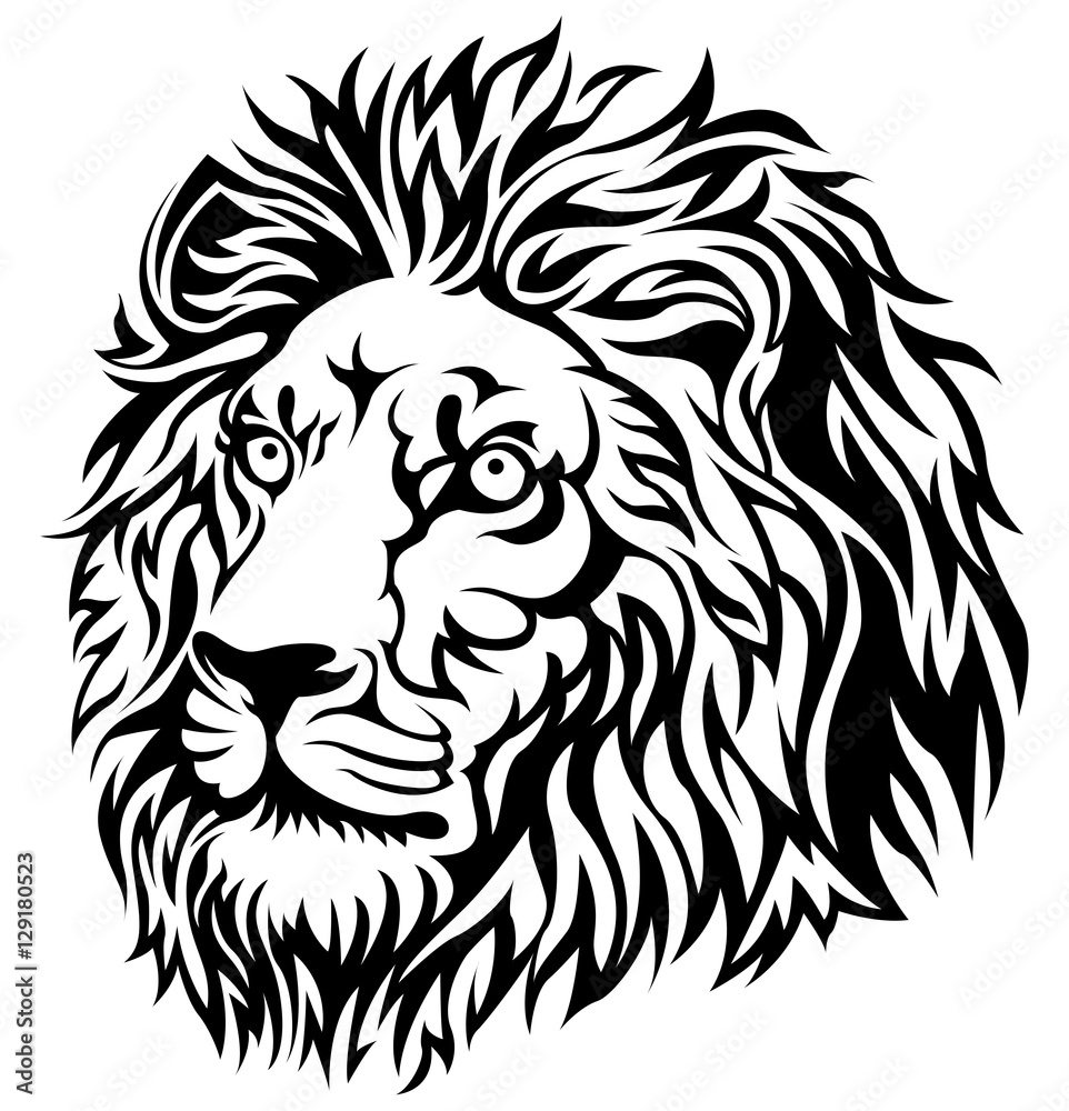 Fototapeta premium Black lion head