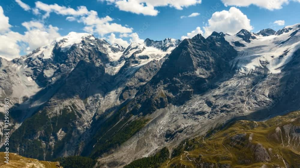 Timelapse of magnificent Ortler peak in the Alps on summer day, viewed from Stelvio Pass Timelapse of magnificent Ortler peak in the Alps on summer day, viewed from Stelvio Pass