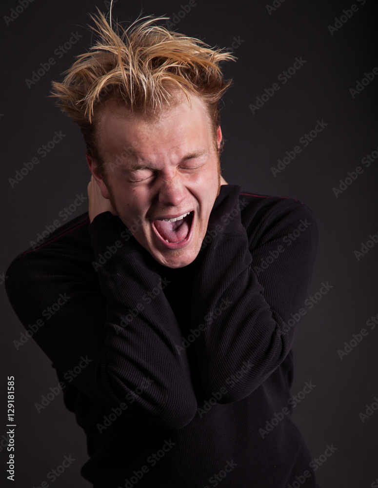 Fototapeta premium Male teenager yelling