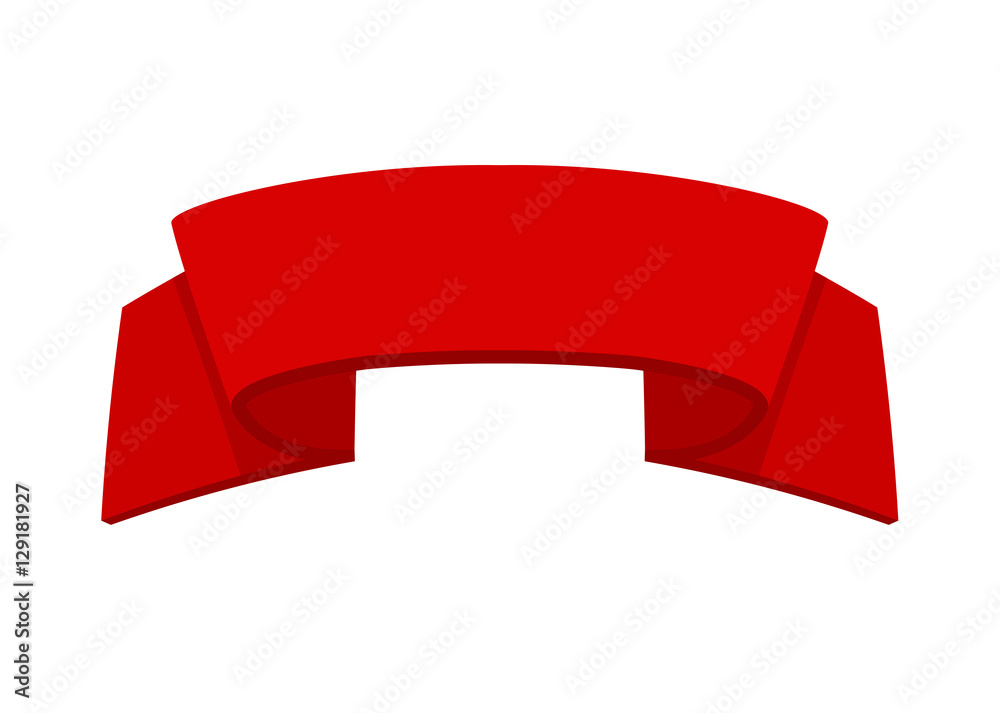 Happy New Year and Merry Christmas red empty ribbon or banner template with space for greetings text. Simple and Flat style vector illustration isolated on white Happy New Year and Merry Christmas red empty ribbon or banner template with space for greetings text. Simple and Flat style vector illustration isolated on white