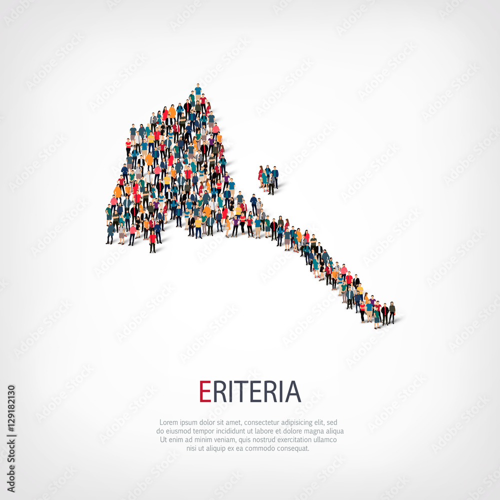 Obraz premium people map country Eritrea vector