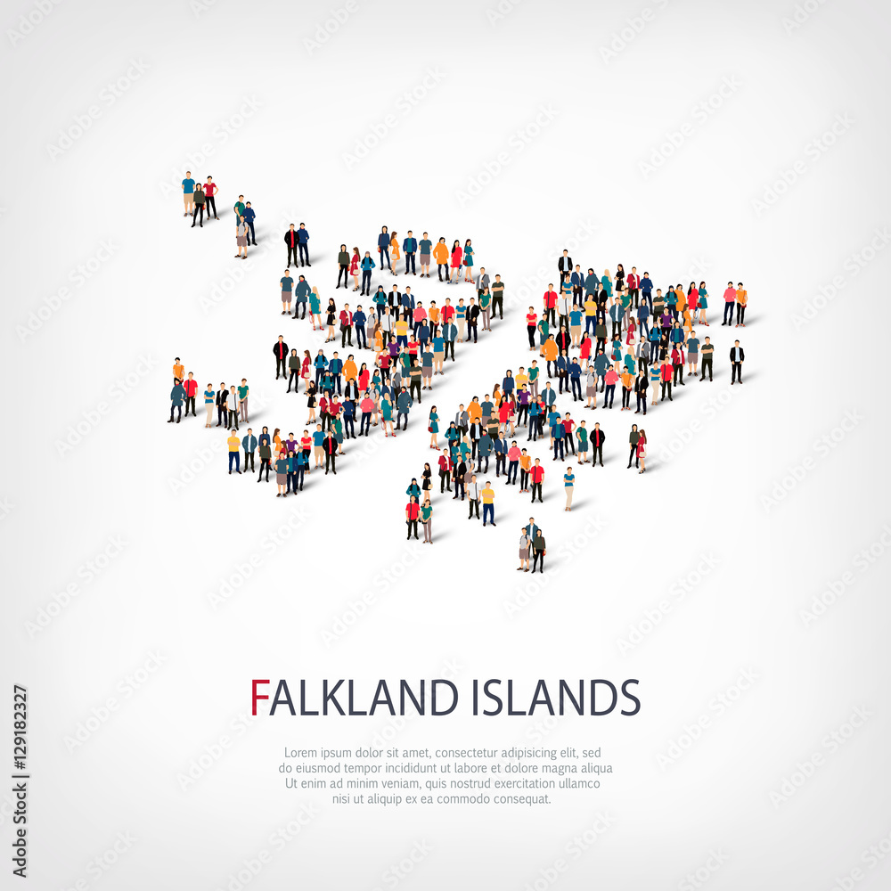 people map country Falkland Islands vector people map country Falkland Islands vector