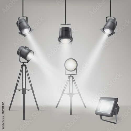Set of vector scenic spotlights