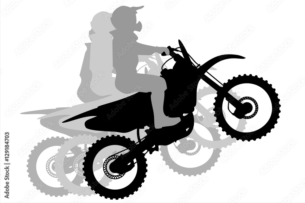 Naklejka premium Motocross Race silhouette illustration