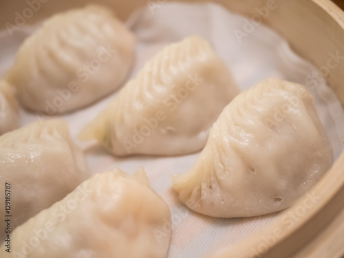 Closeup of Streamed shrimp Dumplings Taiwan food 4