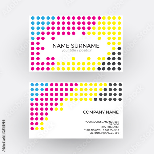 Vector abstract geometric background, dots and circle. Print cmy