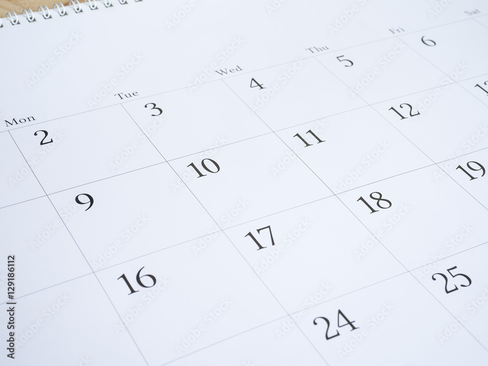 Number of white calendar desk 3 Number of white calendar desk 3