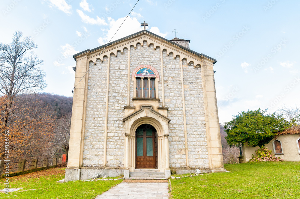 Sant Ambrogio church of Arcumeggia in province of Varese, Italy