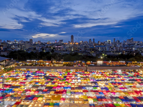 Photography Colorful tent retail shop at night 2