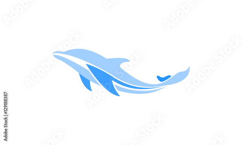 Canvas-taulu dolphin logo vector