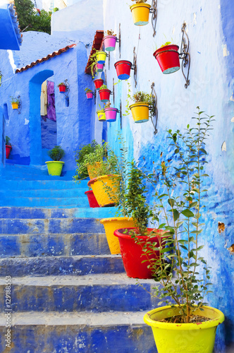 Architectural detail of the old Medina of Chefchaouen, Morocco, Africa