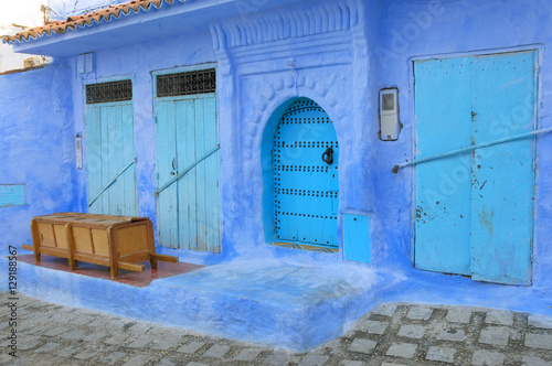 Architectural detail of the old Medina of Chefchaouen, Morocco, Africa