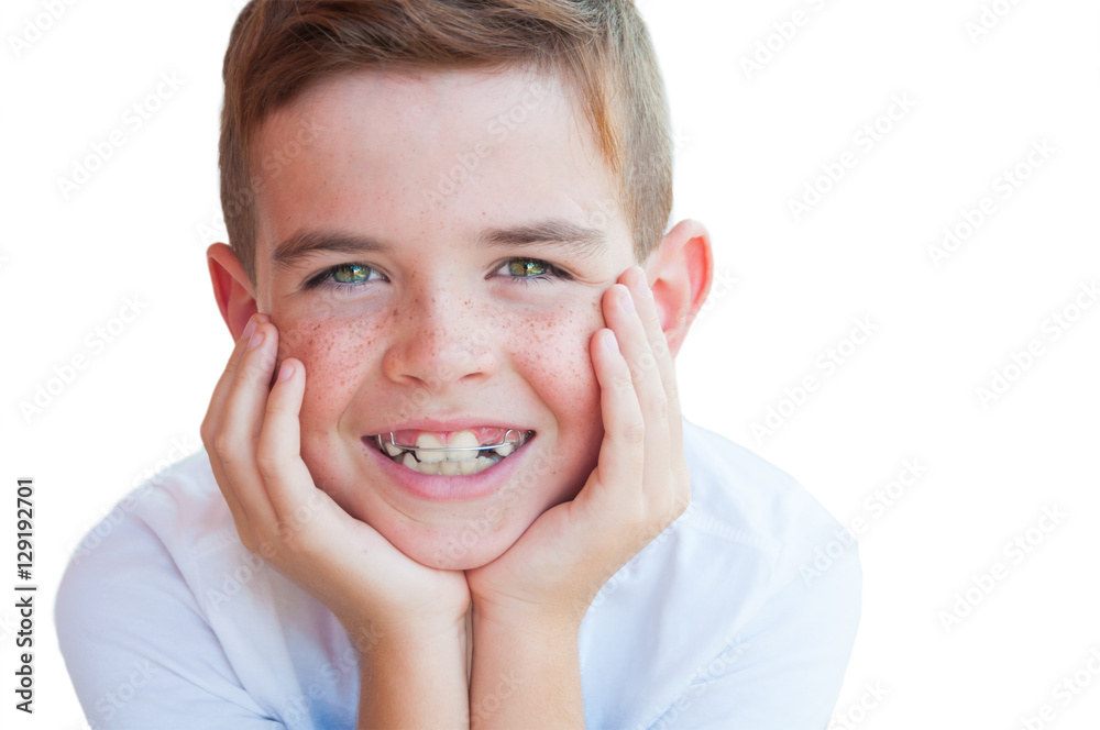 Portrait of a smiling boy, isolated on white Portrait of a smiling boy, isolated on white