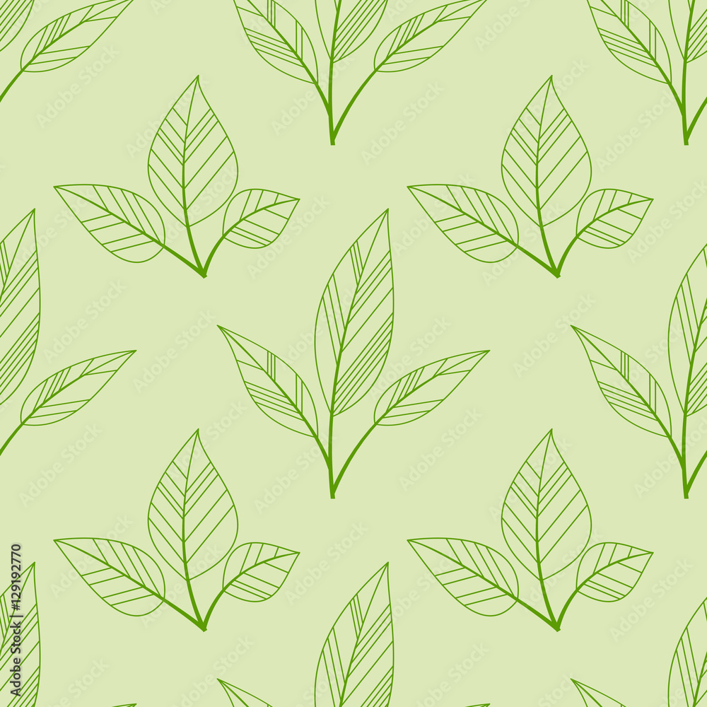 Fototapeta premium green leaves seamless