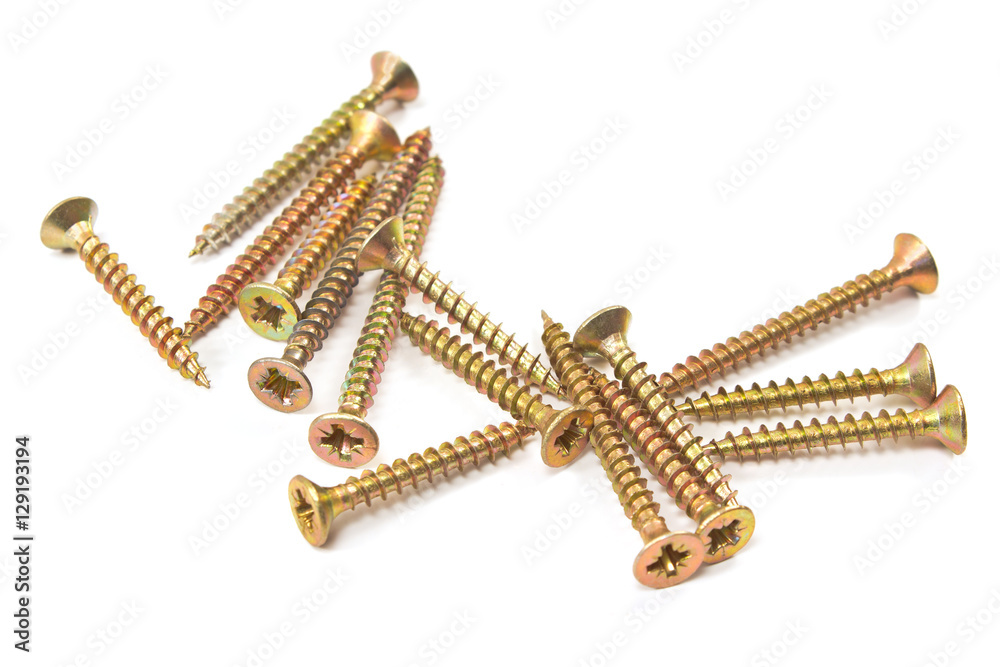 Screws isolated on white background