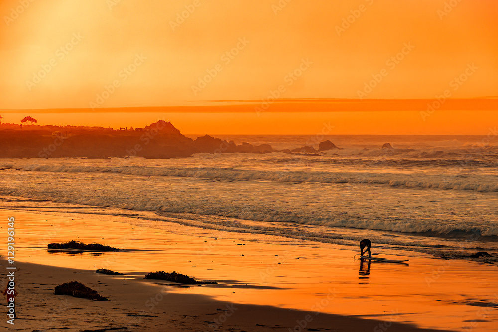 Late Afternoon Surfer at Carmel-By-The-Sea