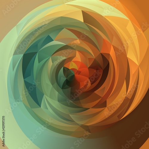 abstract modern swirl background - full color rainbow spectrum autumnal green and orange colored