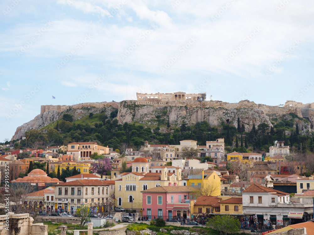 Panoramic view of Athens city with Acropolis