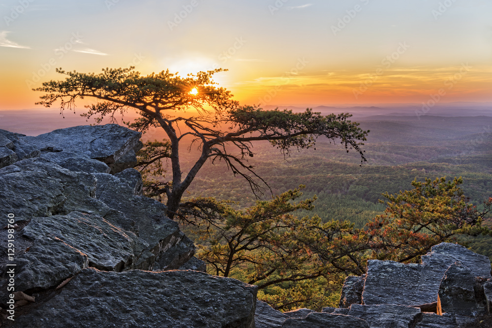 Fototapeta premium Sunset At Cheaha Overlook 1
