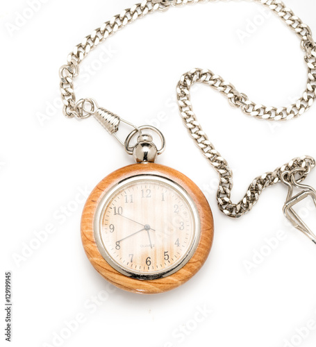Hanging watch on White background