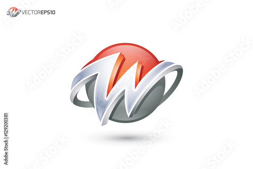 Abstract Letter W Logo - 3D Sphere Logo