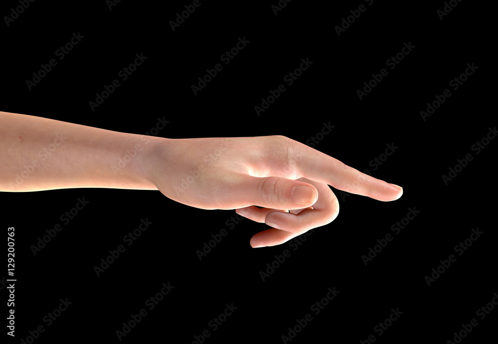 3d render of a female hand isolated on black 3d render of a female hand isolated on black