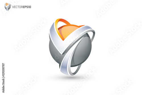 Abstract Letter Y Logo - 3D Sphere Logo