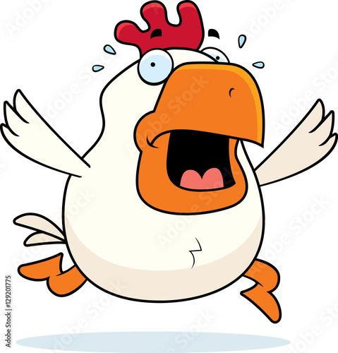 Cartoon Rooster Panic
