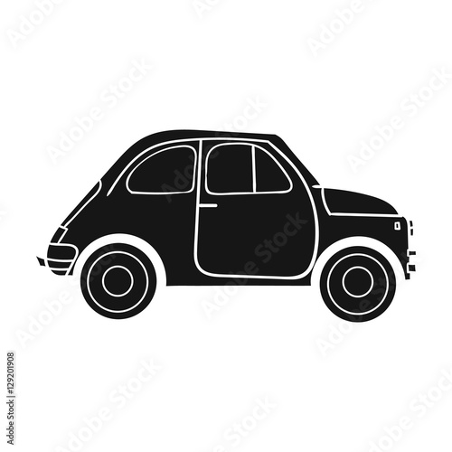 Italian retro car from Italy icon in black style isolated on white background. Italy country symbol stock vector illustration.