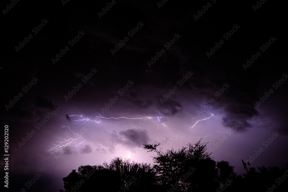 Fototapeta premium Lightining in the clouds