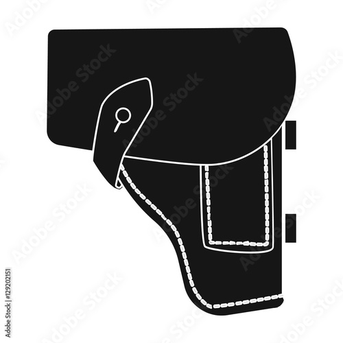 Army handgun holster icon in black style isolated on white background. Military and army symbol stock vector illustration