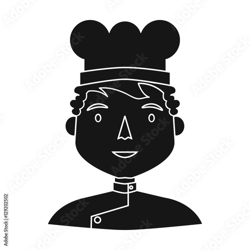 Chef icon in black style isolated on white background. People of different profession symbol stock vector illustration.