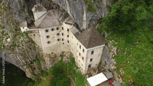Aerial: Drone Shot Of Beautiful Predjama Castle In SLovenia