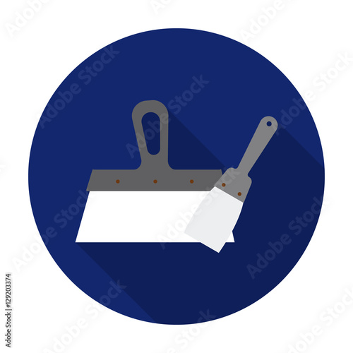 Putty knives icon in flat style isolated on white background. Build and repair symbol stock vector illustration.