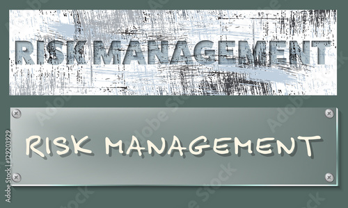 Vector abstract banners with the words risk management