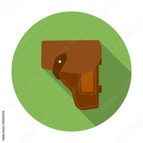 Army handgun holster icon in flat style isolated on white background. Military and army symbol stock vector illustration