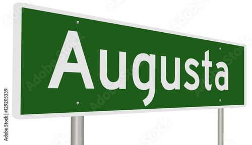 A 3d rendering of a green highway sign for Augusta photo